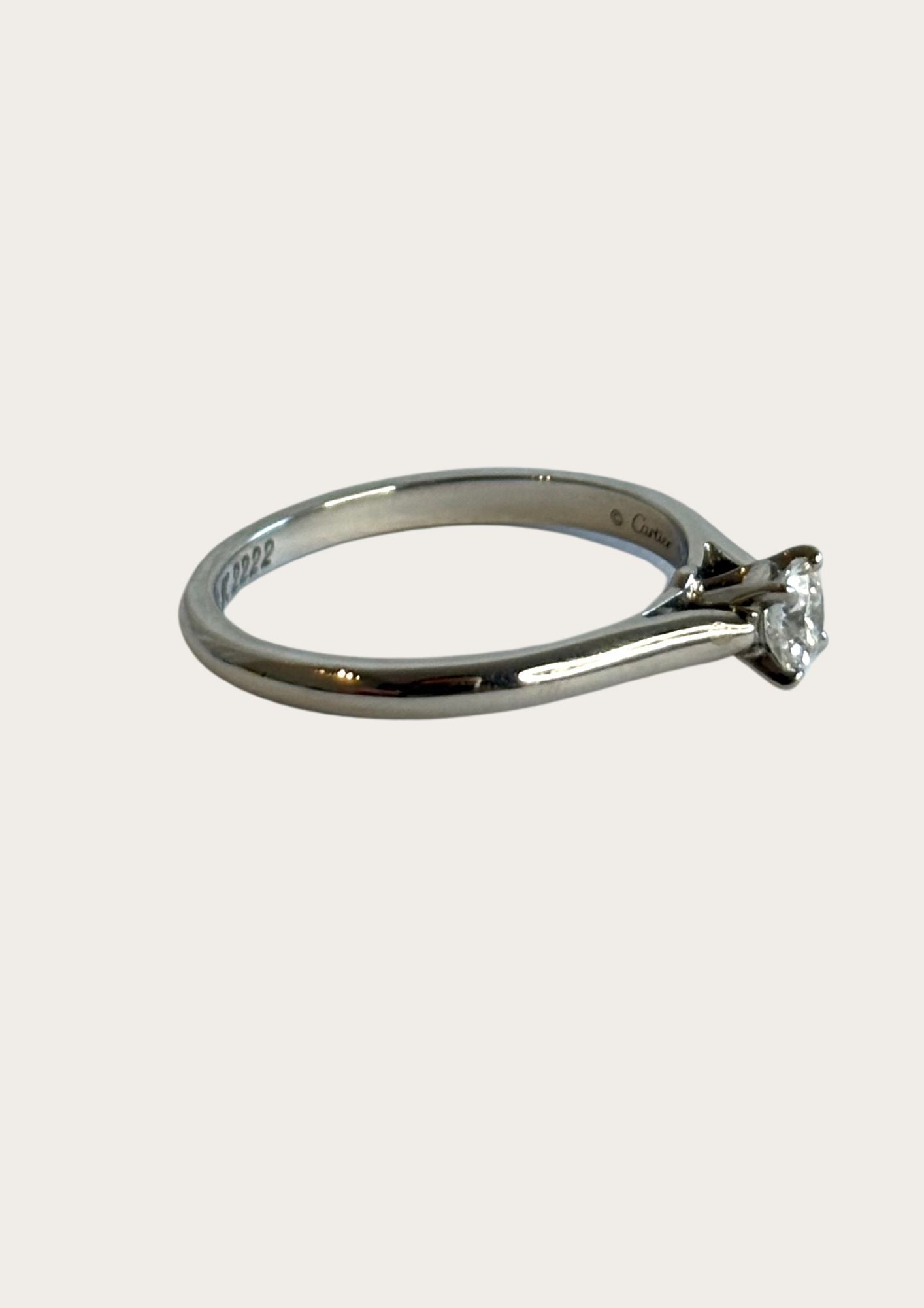Classic Cartier Solitaire 1895 diamond ring with 0.26ct diamond in platinum