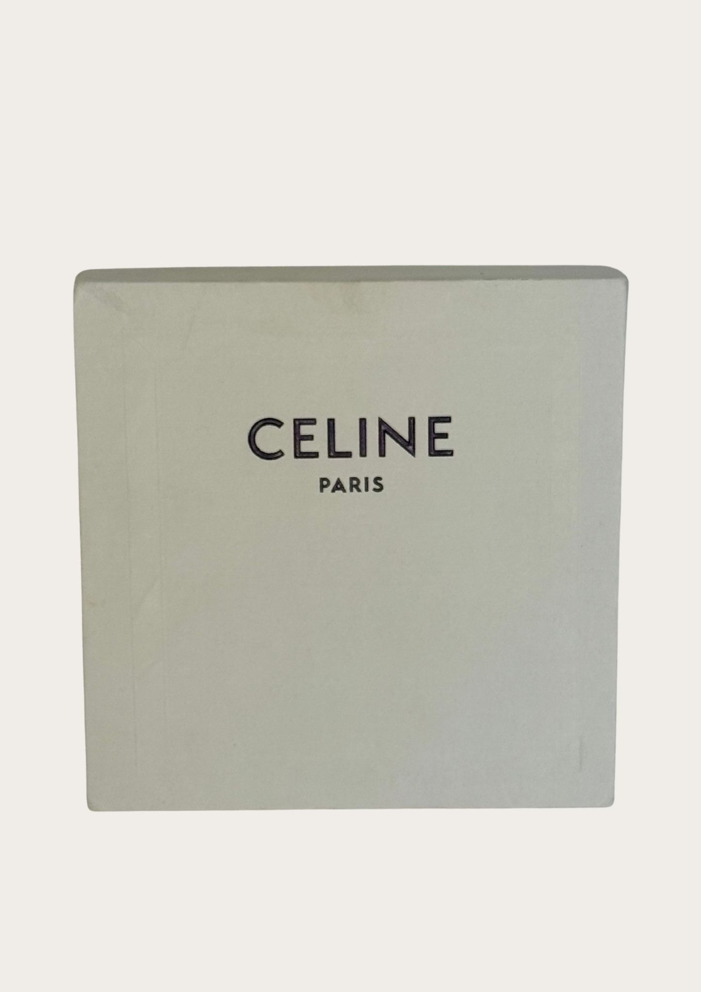 Genuine and pre-love Celine headband in brown with gold logo, with box