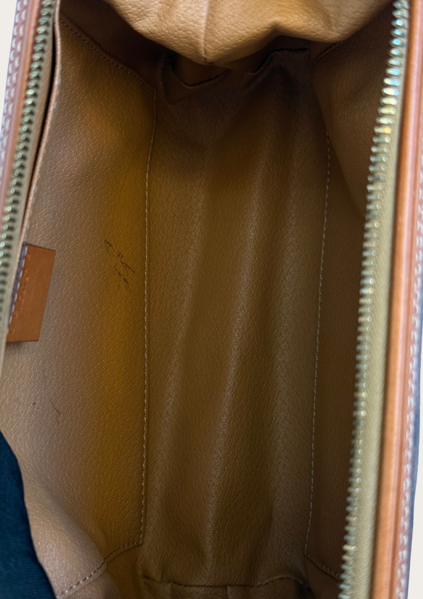 Inside of Celine vanity case in macadam leather vintage and genuine