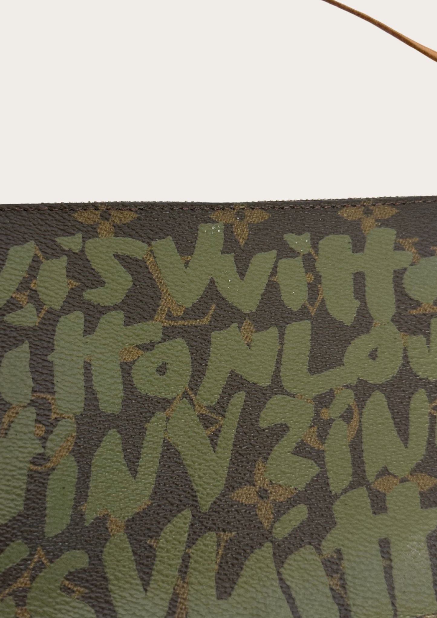 Vintage Louis Vuitton Graffiti Pochette in monogram and green graffiti, authentic