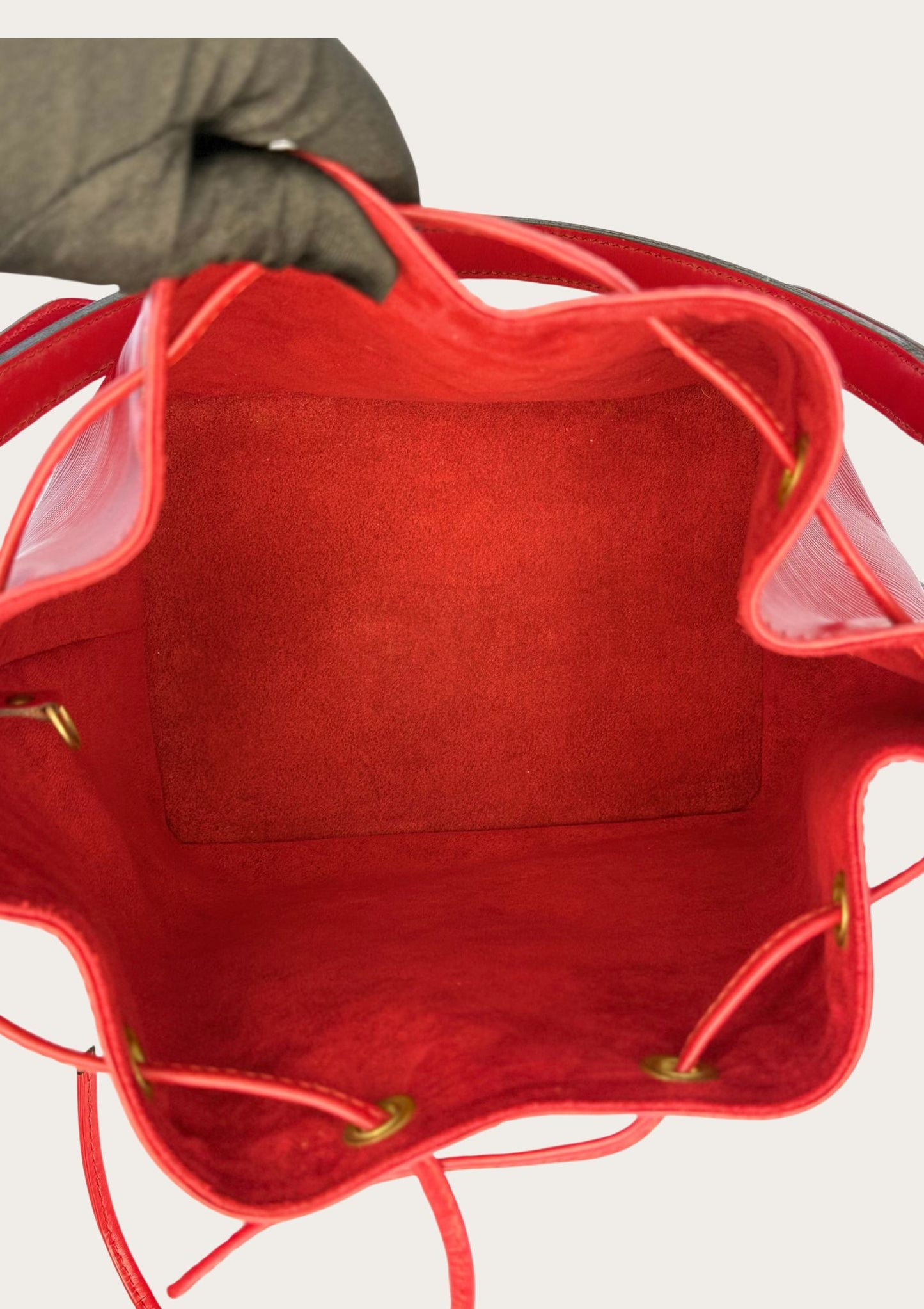 Vintage Louis Vuitton petit Noé red Epi leather, authentic