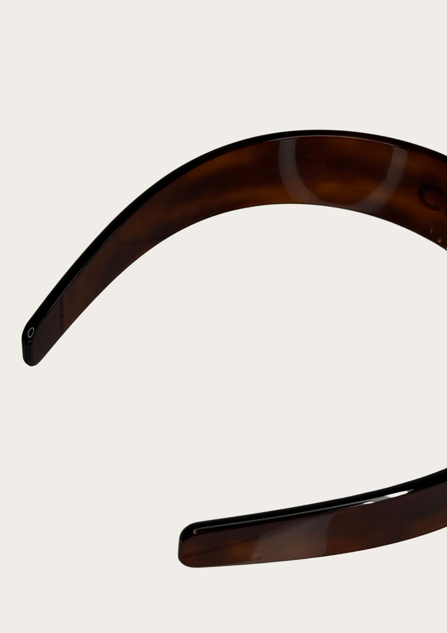 Pre-owned Celine headband, brown with gold logo