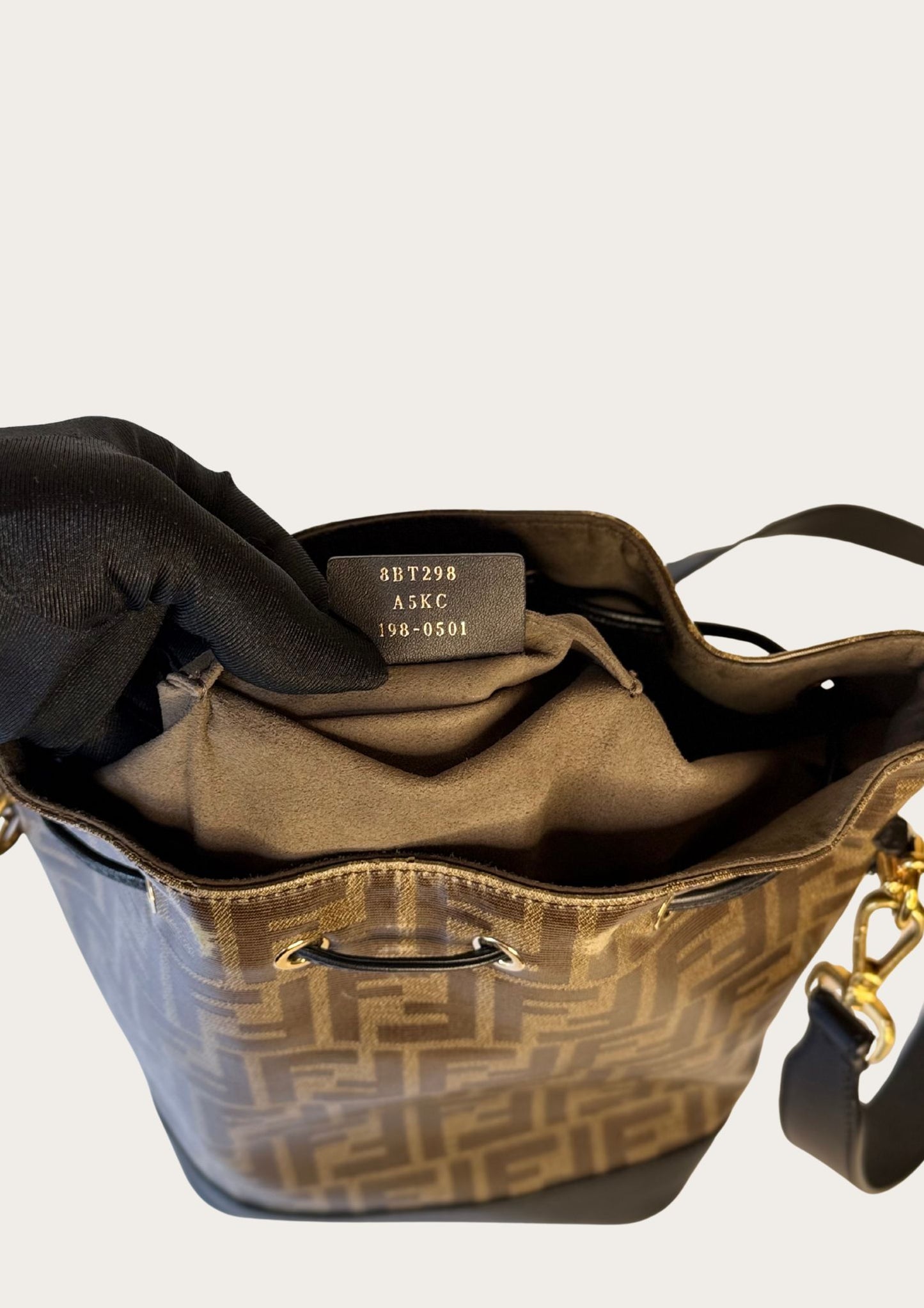 Authentic Fendi Mon Trésor bucket bag (medium) in Zucca pattern