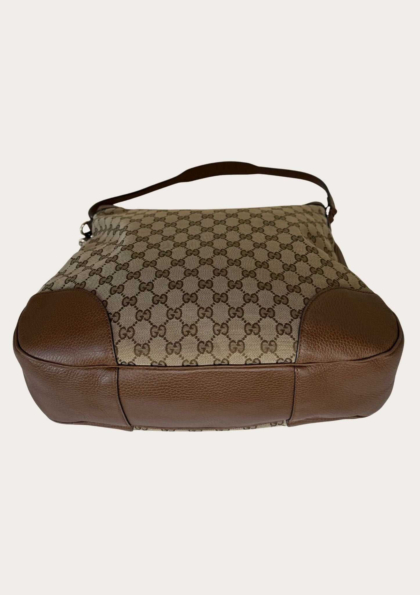 Genuine Gucci GG canvas and leather shoulder bag