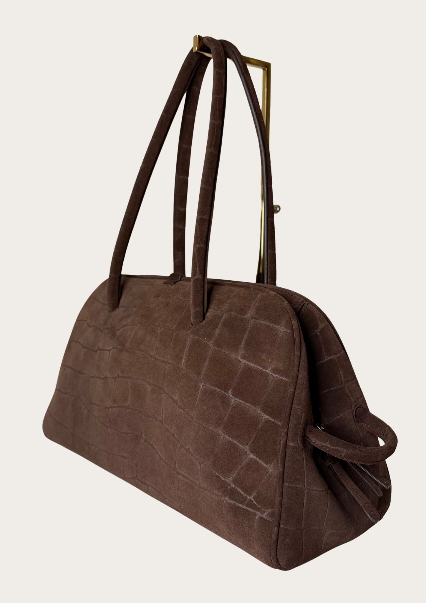 New Jacquemus Turismo bag in brown suede leather
