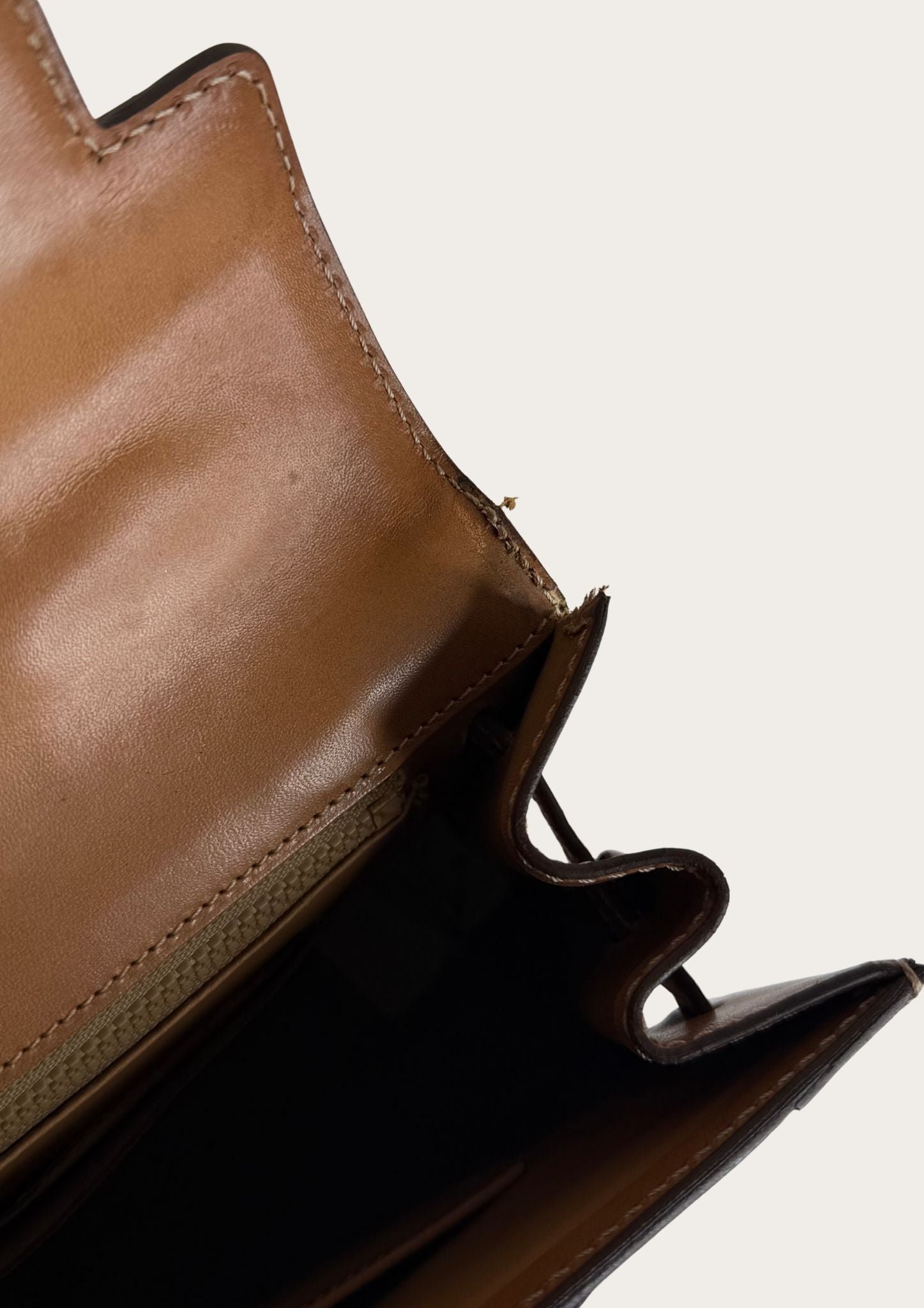 Authentic and vintage Celine top handle bag in macadam pattern