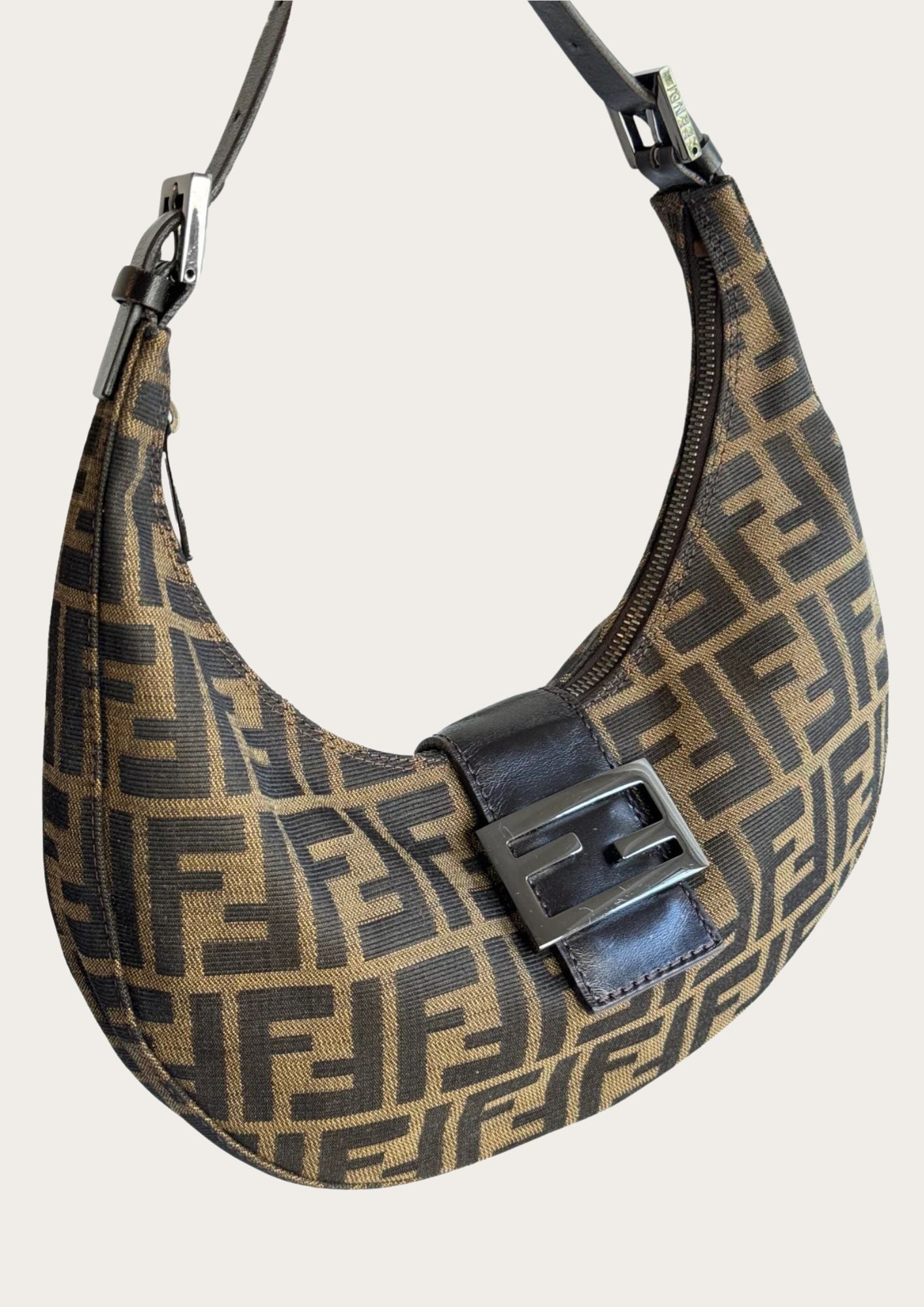 Fendi Zucca Half-Moon shoulder bag