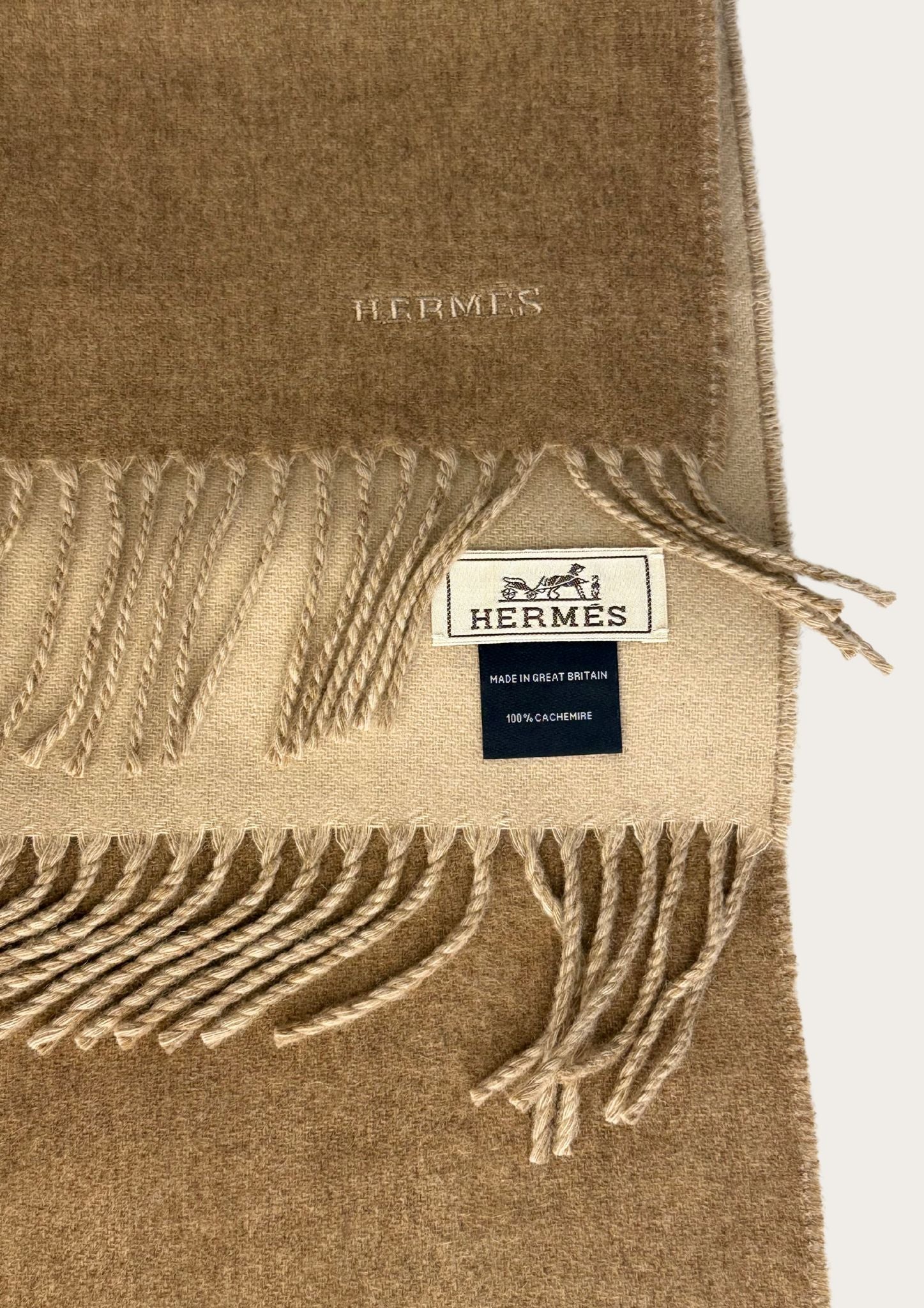 Authentic Hermès Cashmere scarf with case