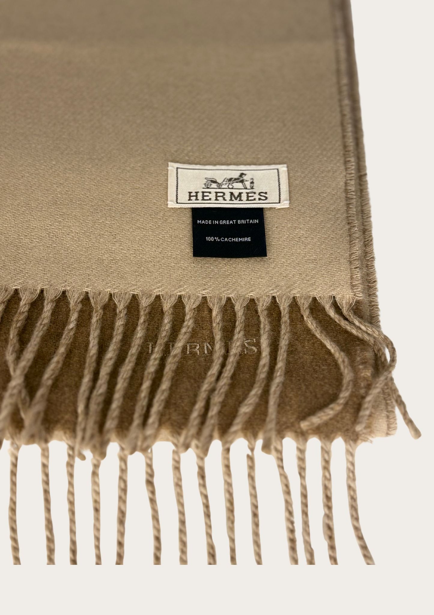 Authentic Hermès Cashmere scarf with case