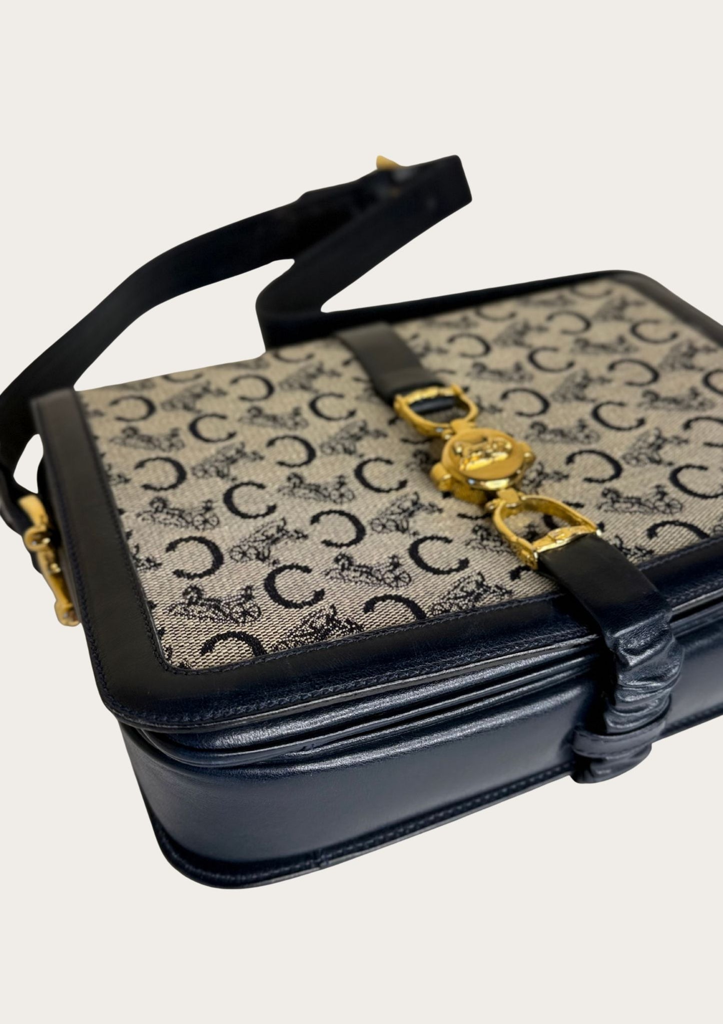 Authentic vintage Celine Sulky shoulder bag in navy with Entrupy certificate 