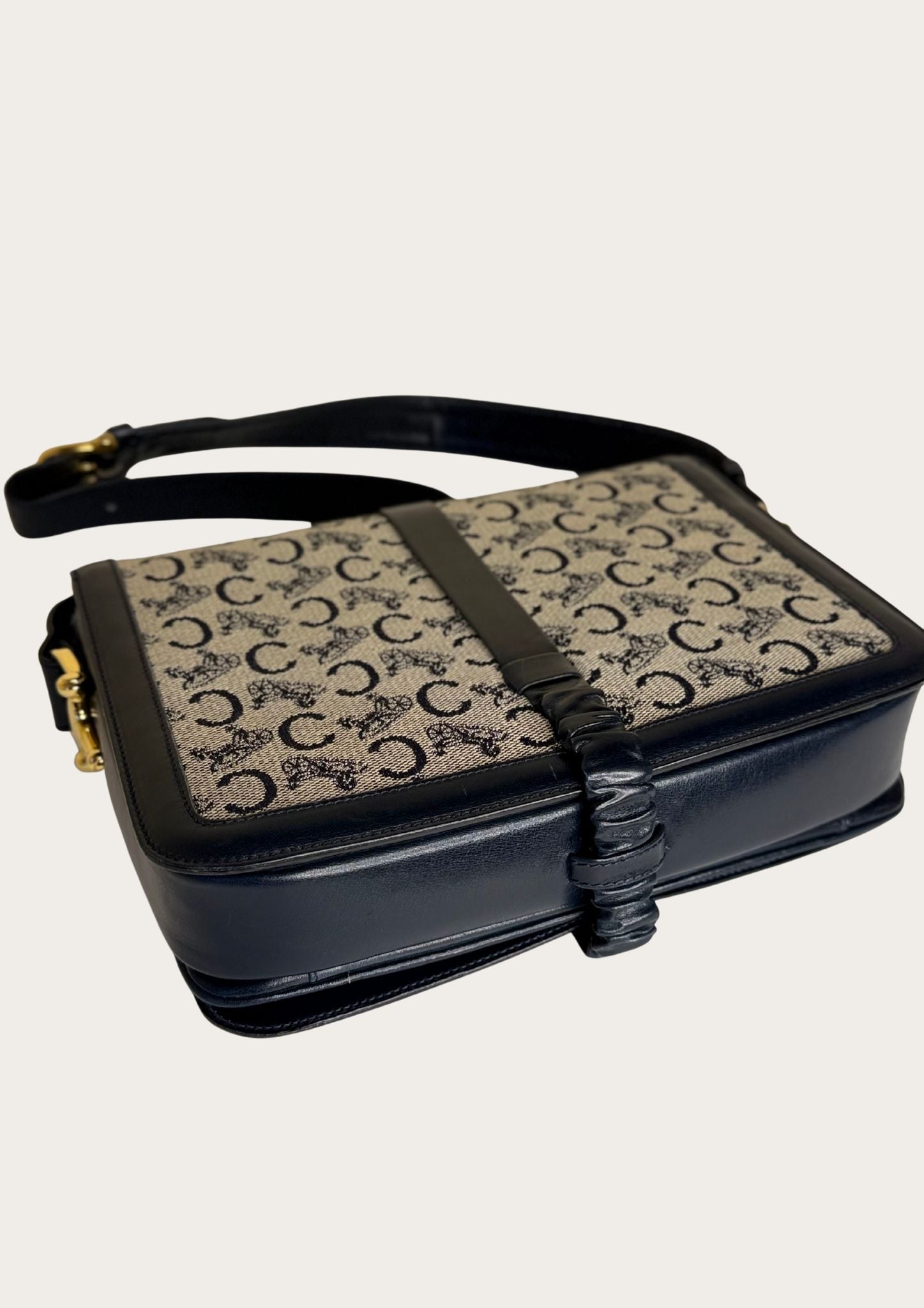 Authentic vintage Celine Sulky shoulder bag in navy with Entrupy certificate 