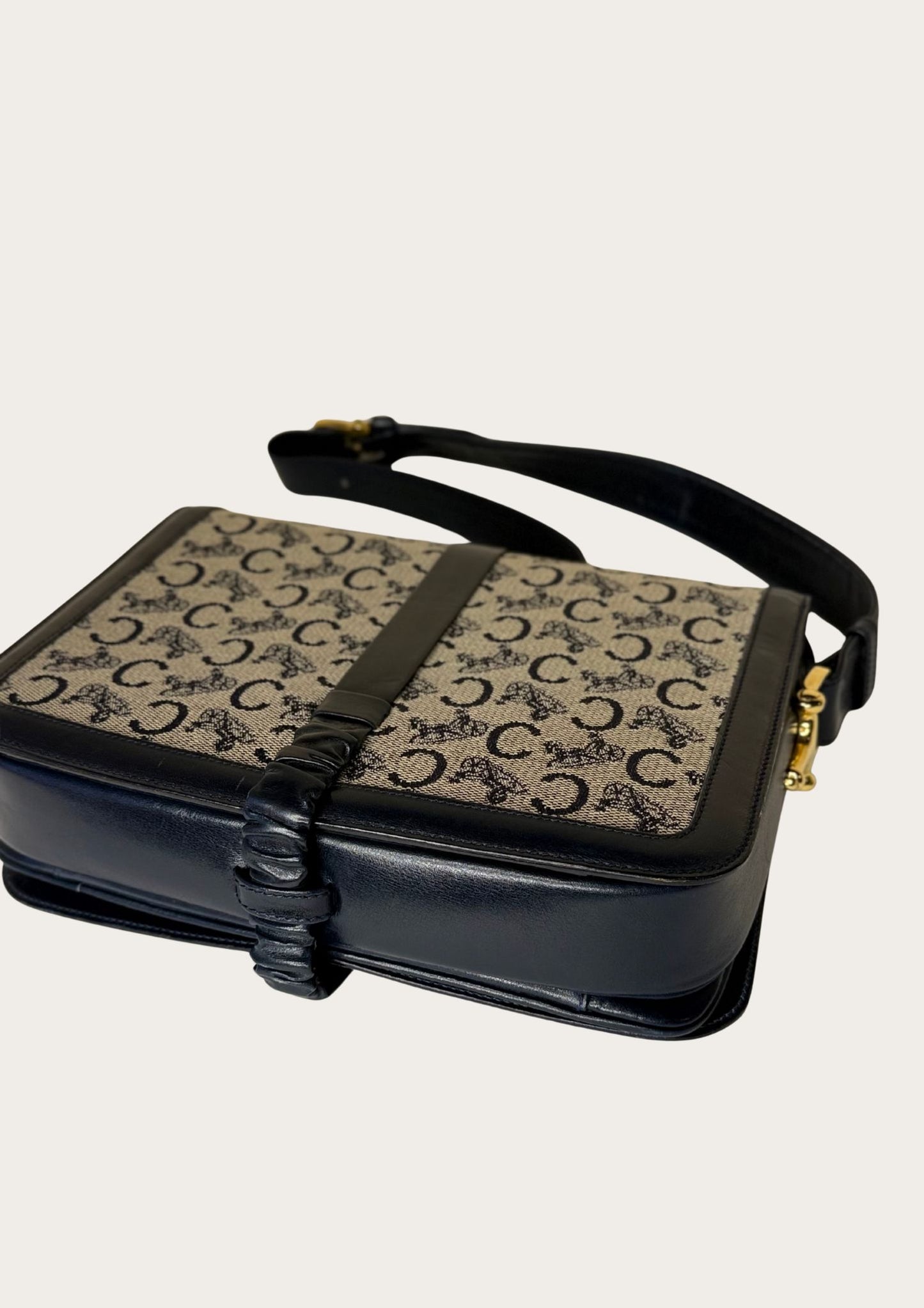 Authentic vintage Celine Sulky shoulder bag in navy with Entrupy certificate 