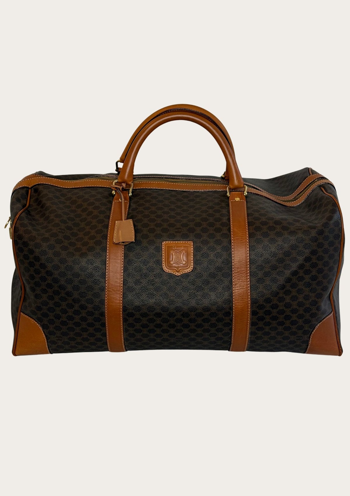 Celine 48h bag in macadam leather with brown details 