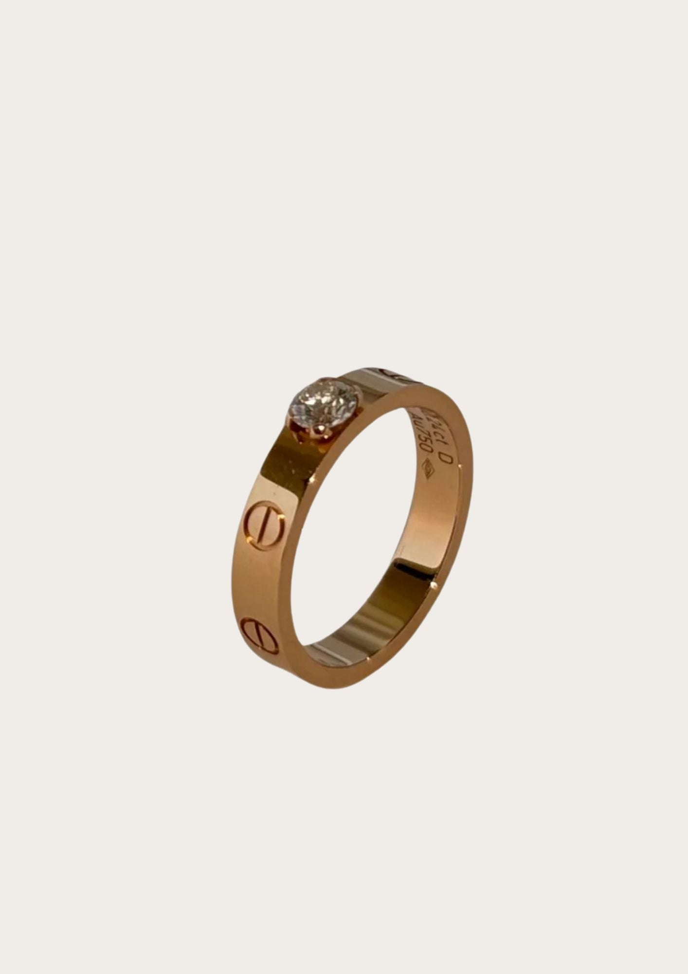 Cartier LOVE Solitaire ring in rose gold, with 0.24ct diamond 