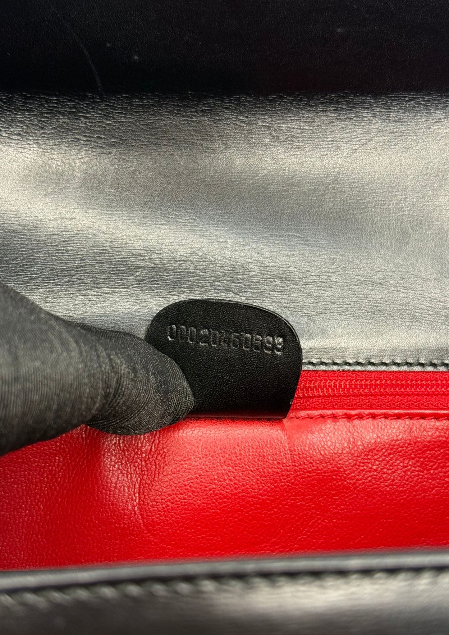 Authentic Gucci bamboo convertible in black leather and gold colored hardware