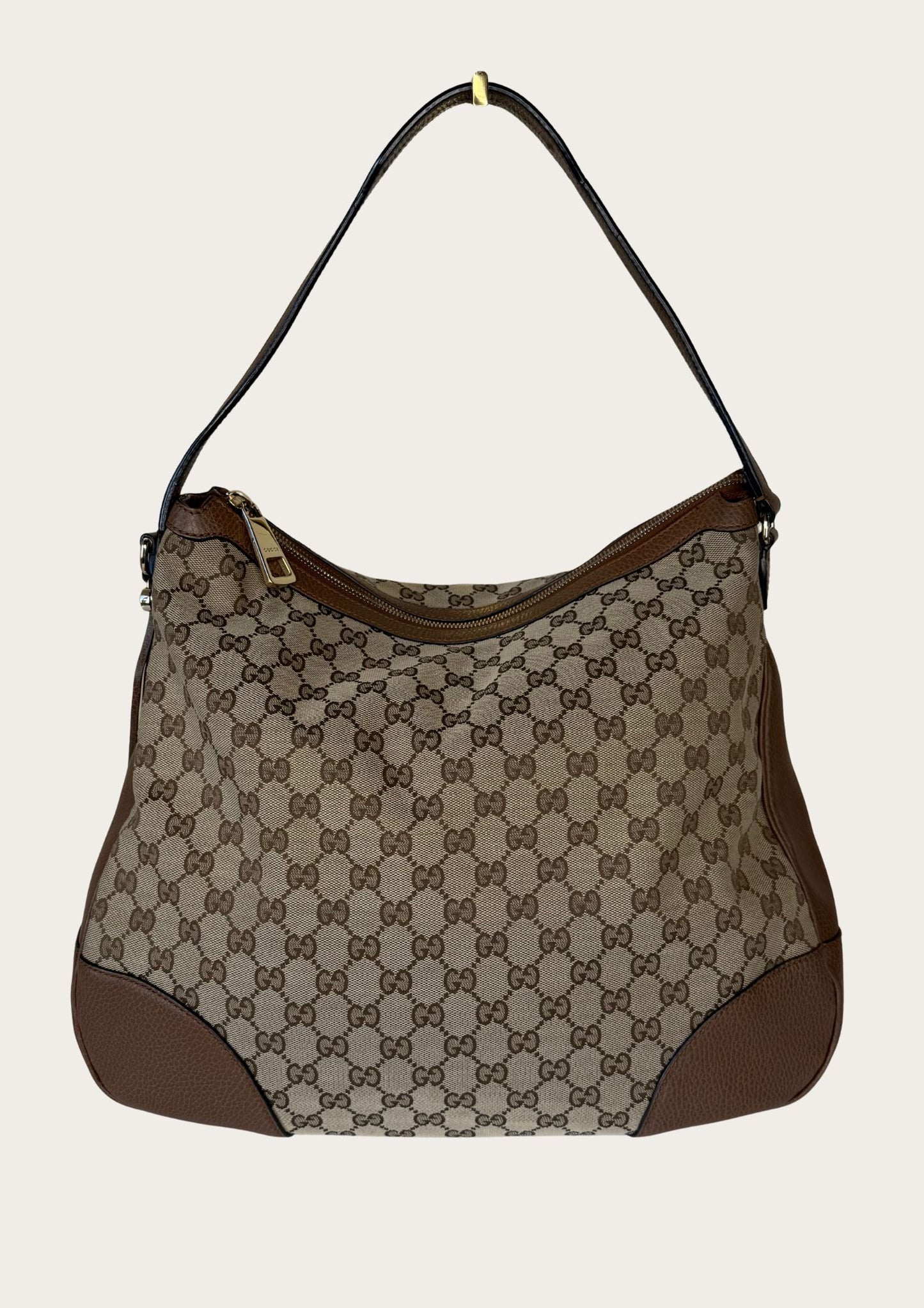 Genuine Gucci GG canvas and leather shoulder bag