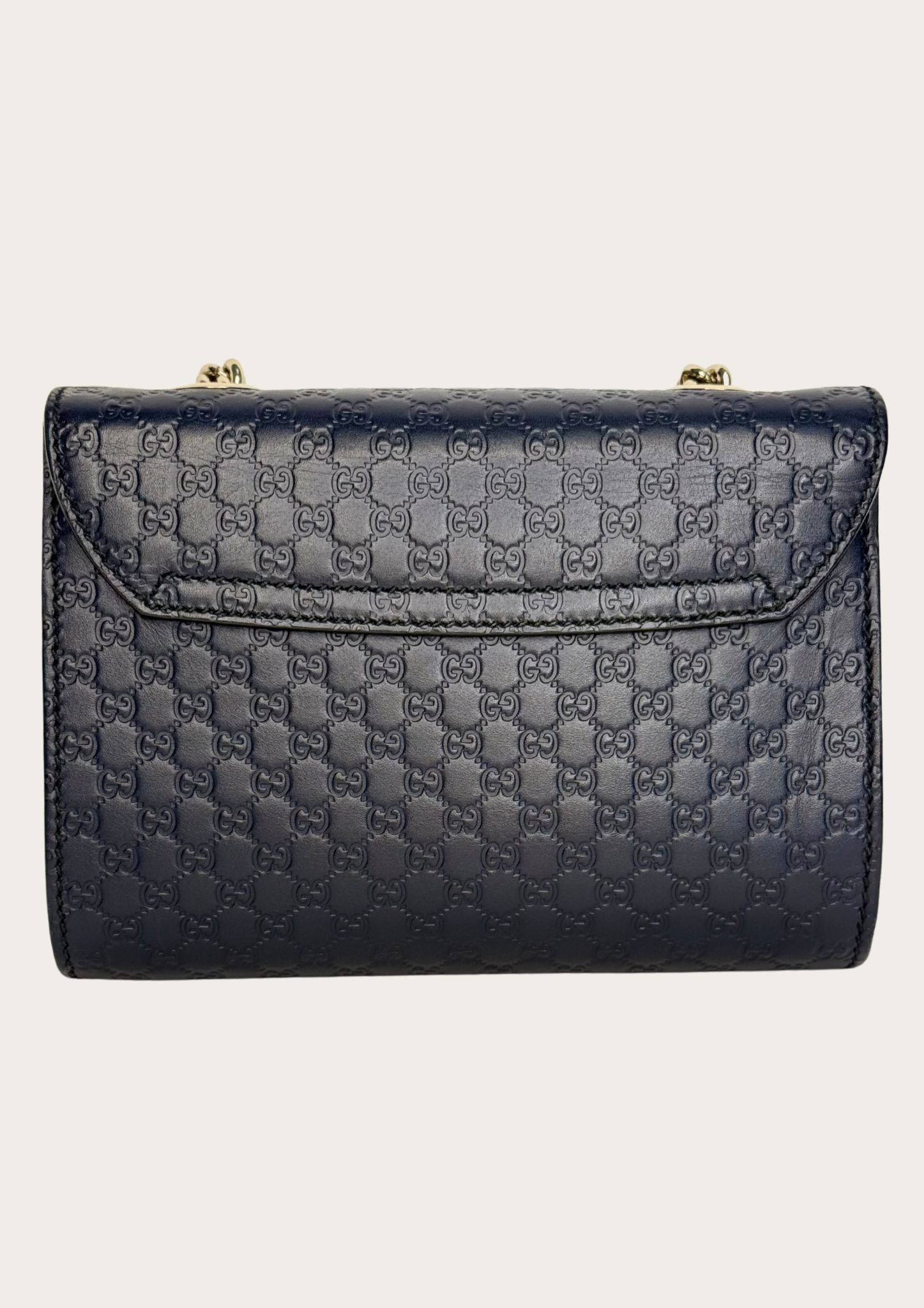 Genuine Gucci Emily crossbody bag in navy Guccissima leather with horsebit