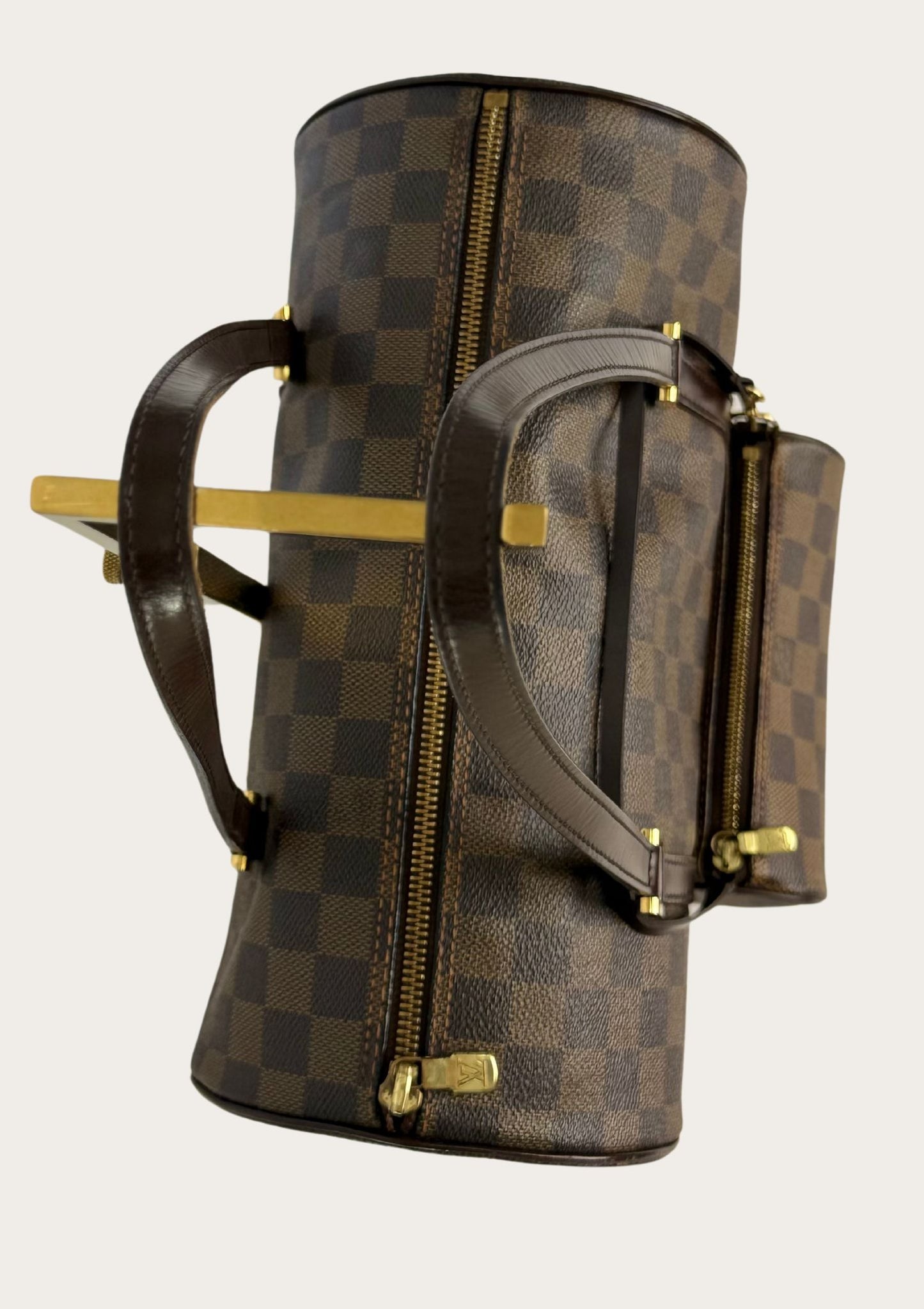 Genuine pre-owned Louis Vuitton Papillon 30 Damier Ebene with pouch