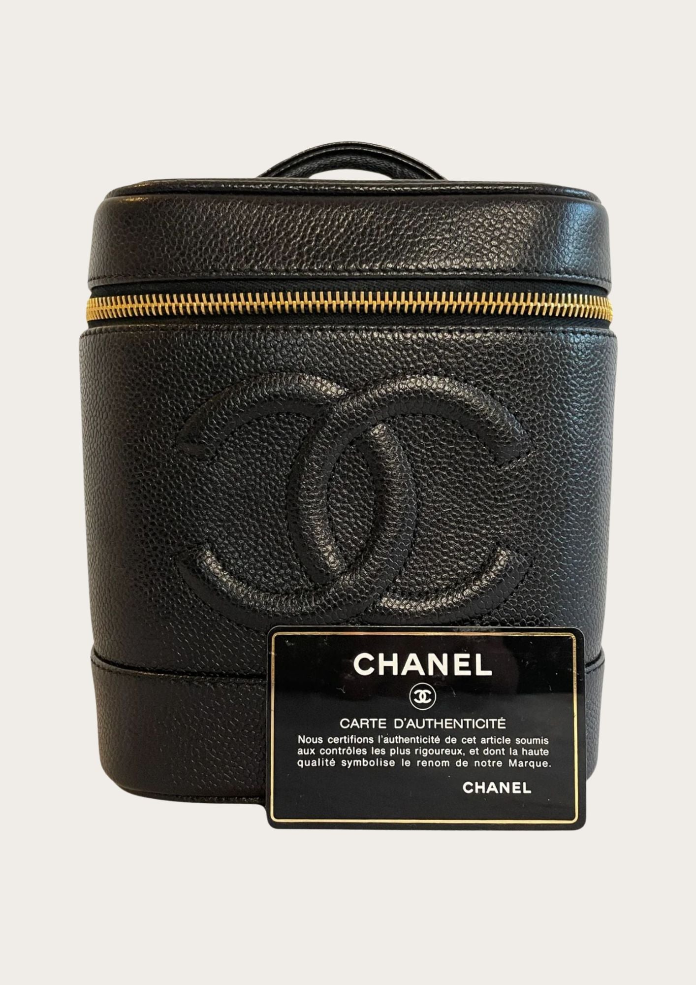 Chanel CC Caviar Vanity case in Caviar leather with authentication card