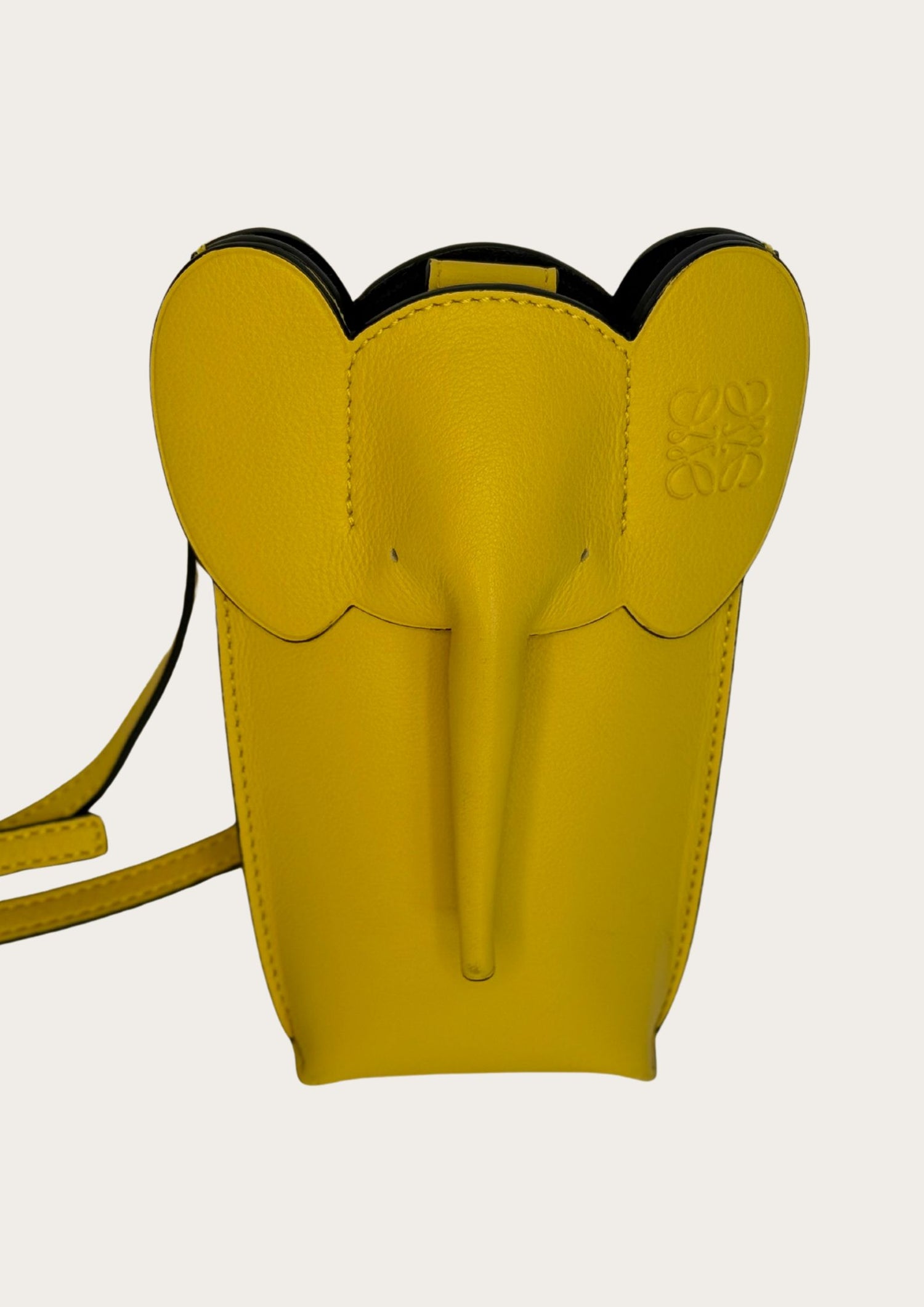 Genuine Loewe Elephant crossbody bag in yellow leather.