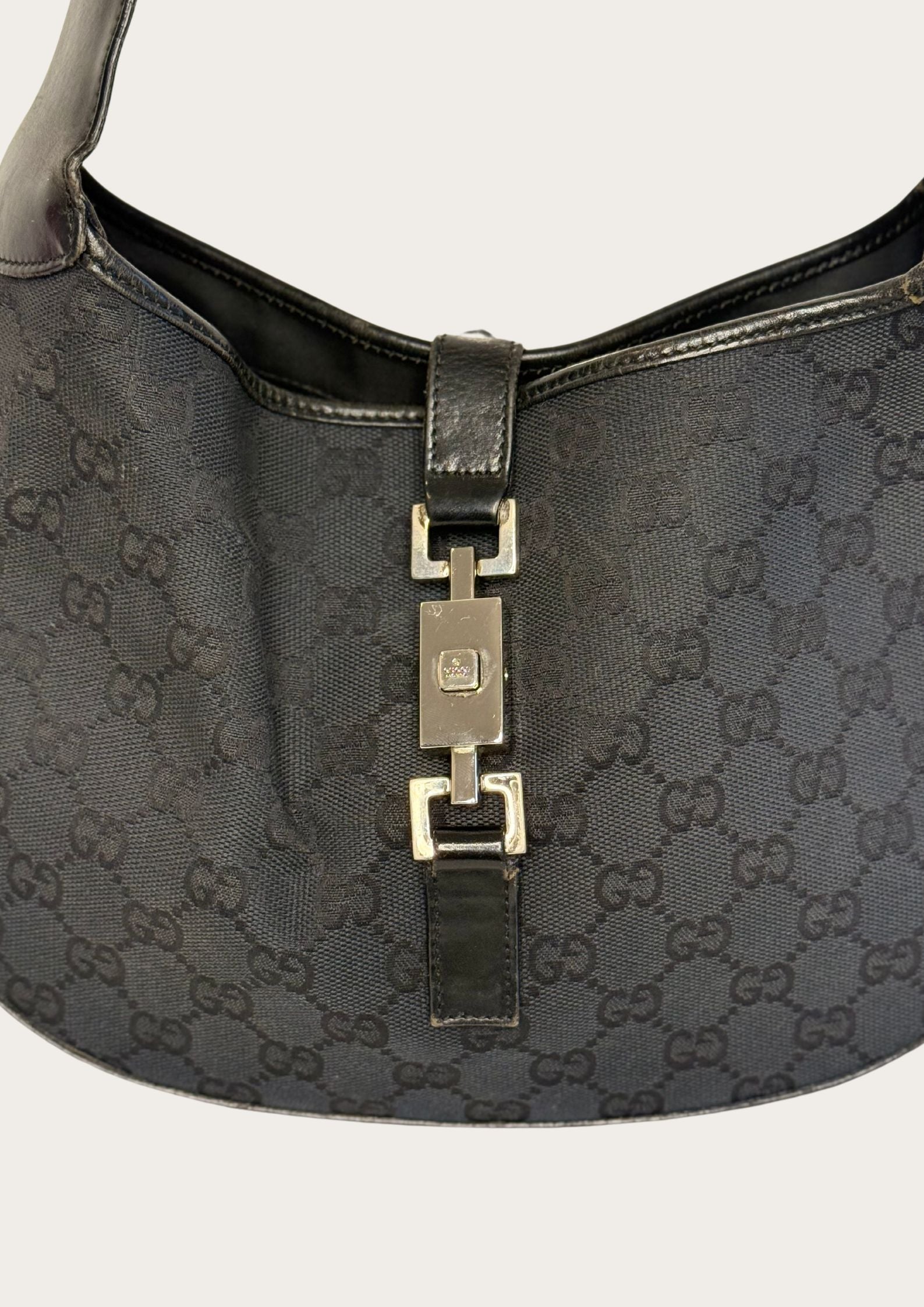 Details of Vintage Gucci Jackie shoulder bag GG pattern, genuine