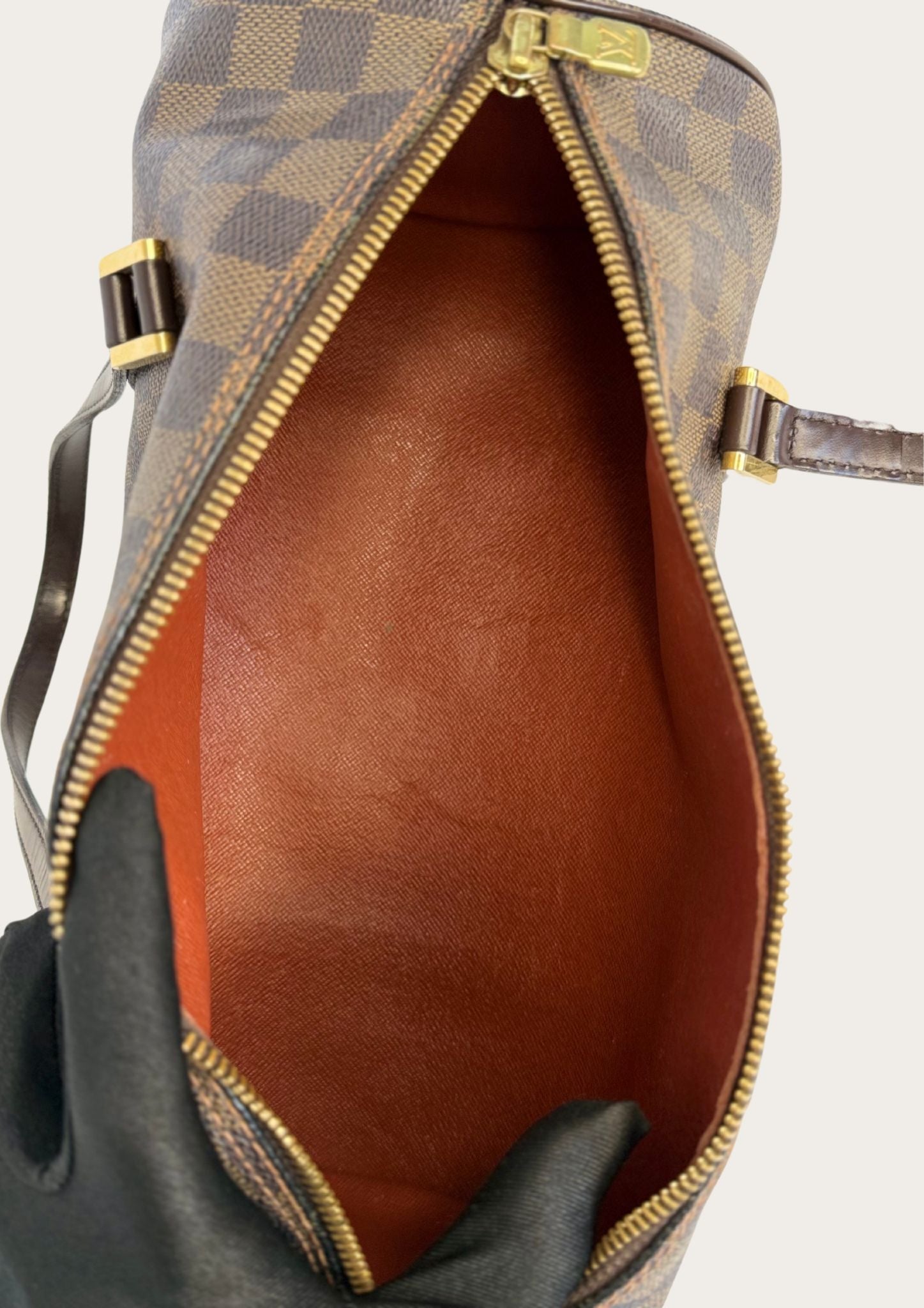 Genuine pre-owned Louis Vuitton Papillon 30 Damier Ebene with pouch