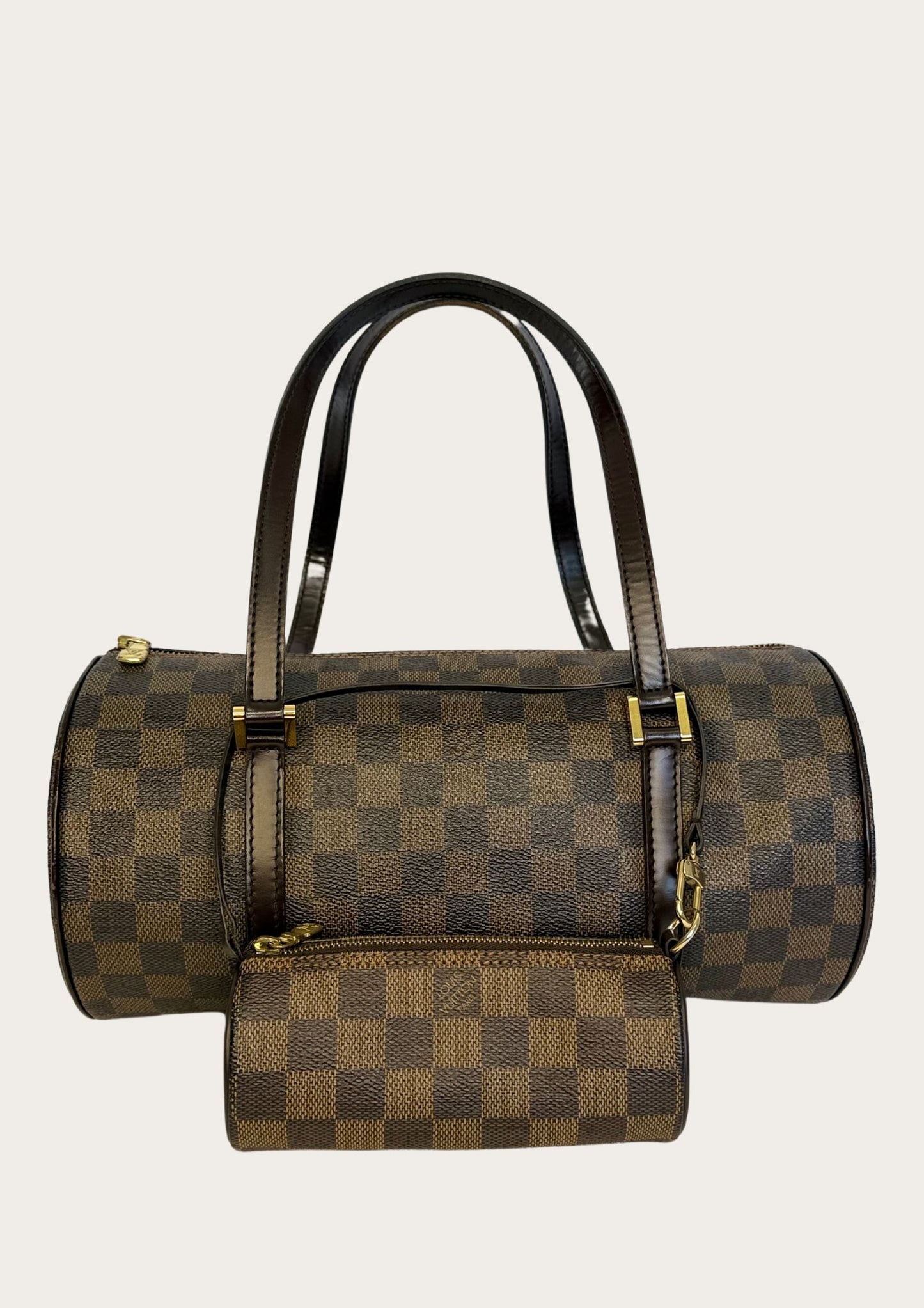 Genuine pre-owned Louis Vuitton Papillon 30 Damier Ebene with pouch