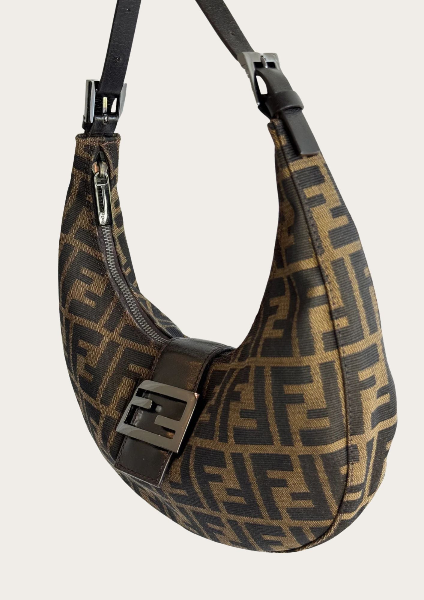 Fendi Zucca Half-Moon shoulder bag