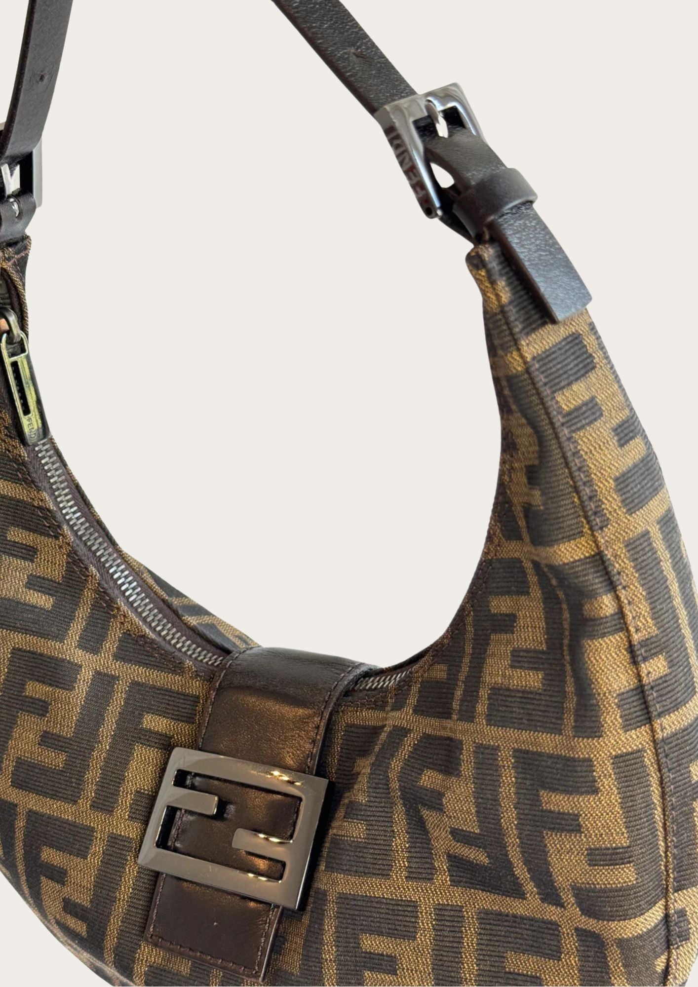 Fendi Zucca Half-Moon shoulder bag