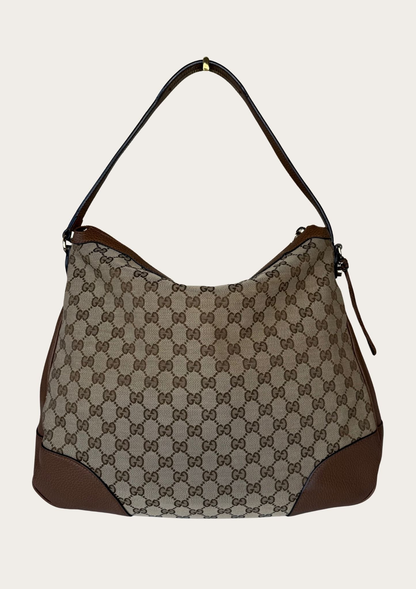 Genuine Gucci GG canvas and leather shoulder bag