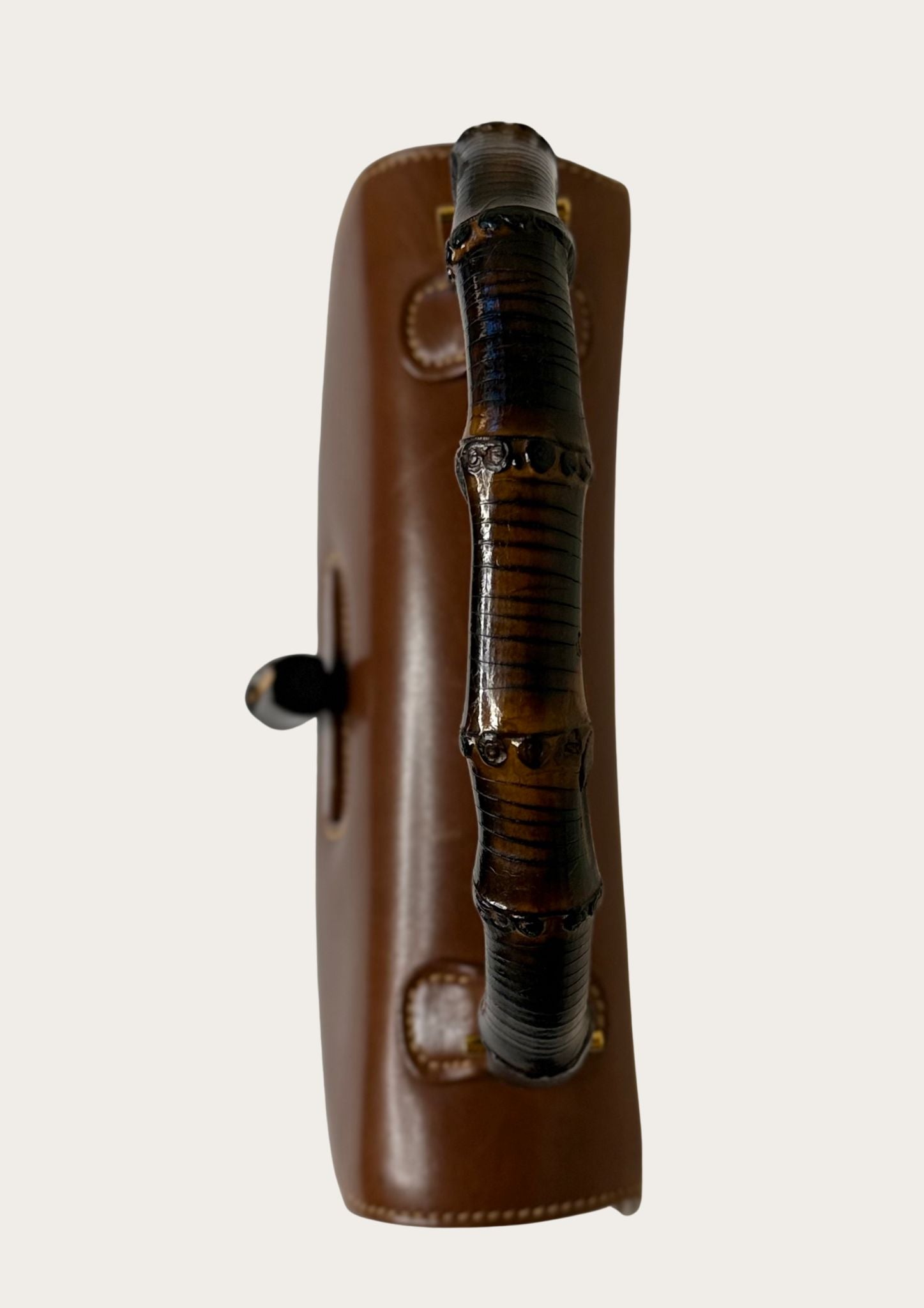 Authentic Gucci bamboo 1947 convertible handbag in brown leather