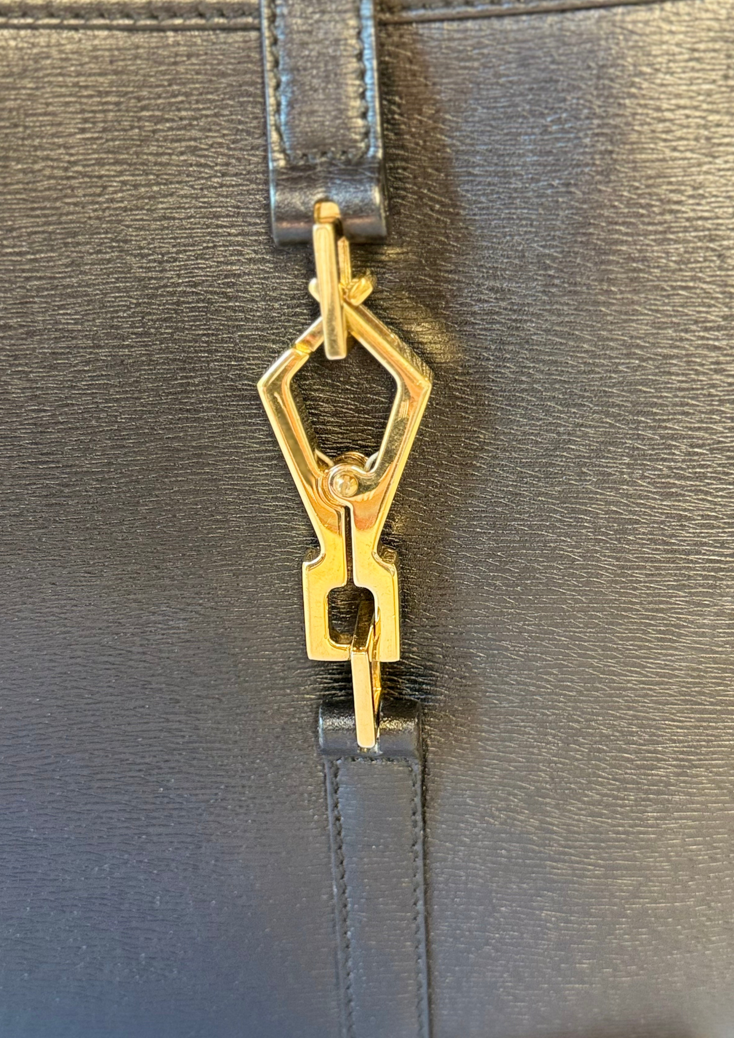 Vintage Gucci Jackie bamboo handle all leather black shoulder bag