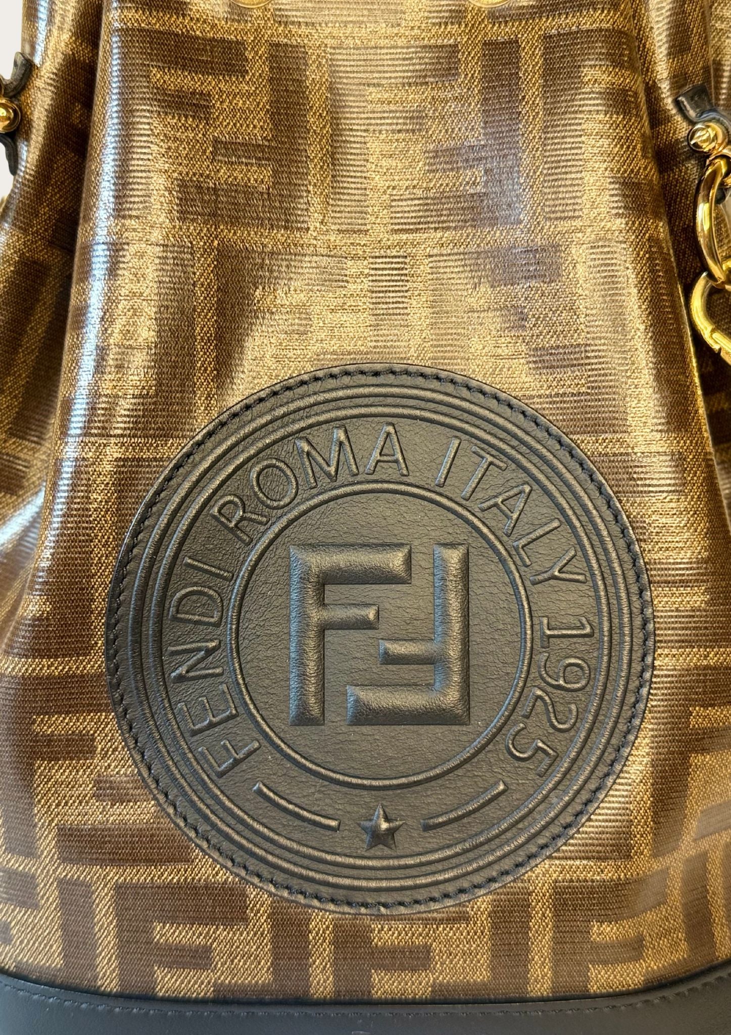 Authentic Fendi Mon Trésor bucket bag (medium) in Zucca pattern