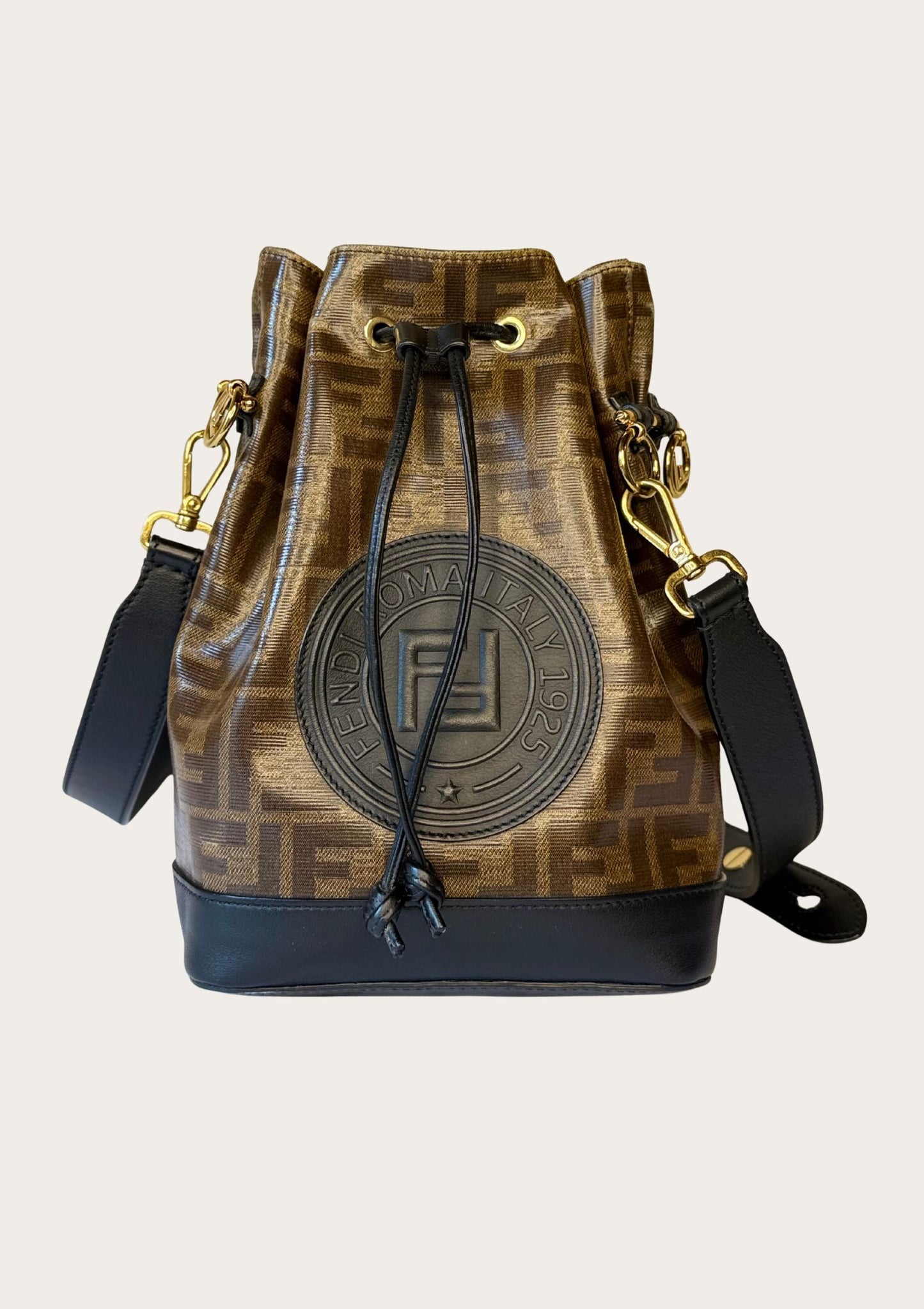 Authentic Fendi Mon Trésor bucket bag (medium) in Zucca pattern