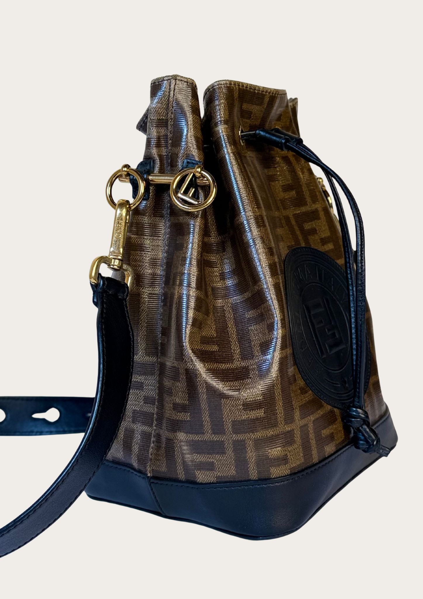 Authentic Fendi Mon Trésor bucket bag (medium) in Zucca pattern