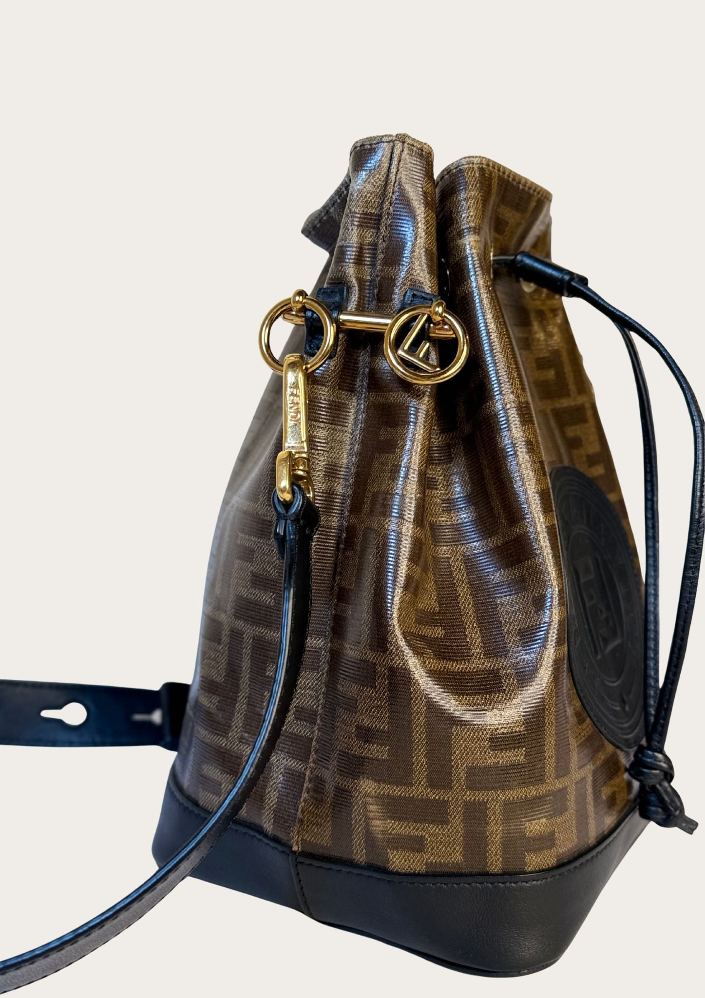 Authentic Fendi Mon Trésor bucket bag (medium) in Zucca pattern
