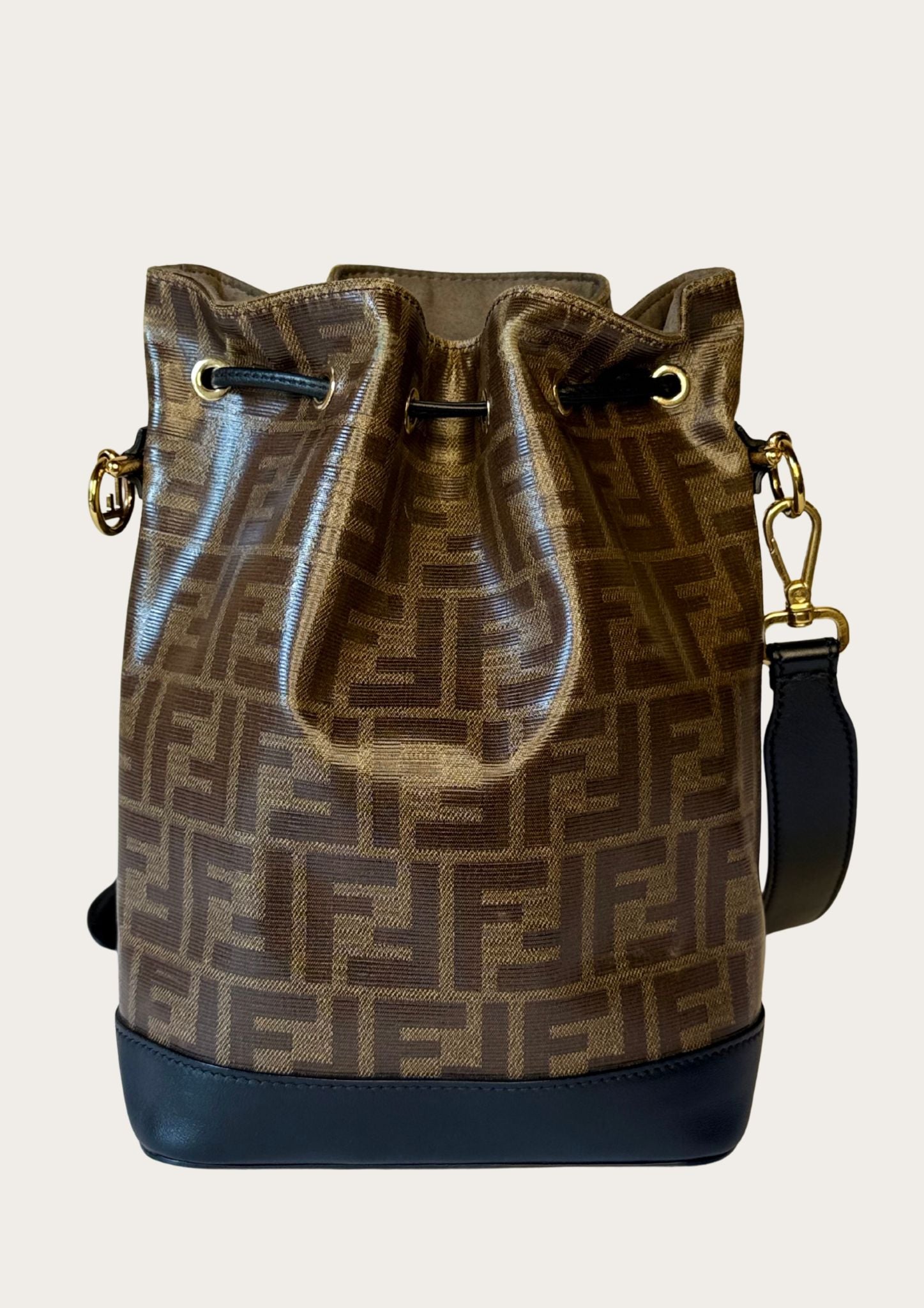 Authentic Fendi Mon Trésor bucket bag (medium) in Zucca pattern
