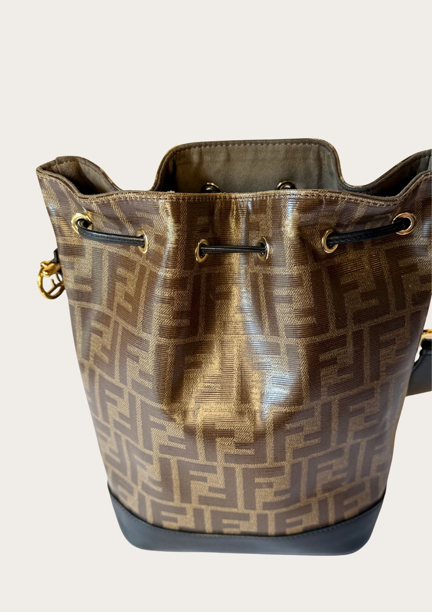 Authentic Fendi Mon Trésor bucket bag (medium) in Zucca pattern