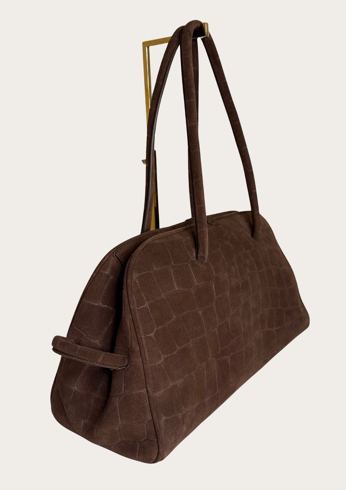 New Jacquemus Turismo bag in brown suede leather